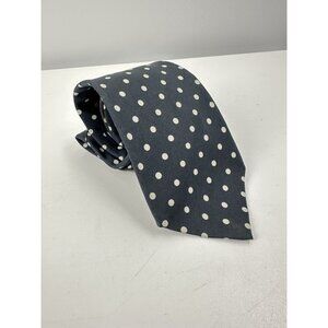Burberry Vintage Navy polka Silk Tie 100% (B-6)